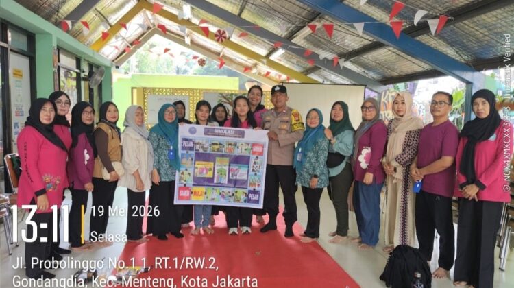 Cegah Penyalahgunaan Narkoba, Bhabinkamtibmas Gondangdia Kawal Simulasi Edukasi PKK di RPTRA Gondangdia
