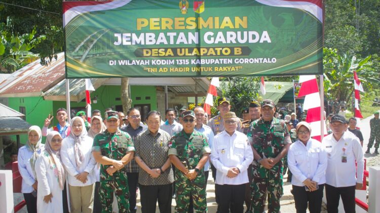 Jembatan Garuda Desa Ulapato B Resmi Terpakai Setelah Peresmian Pangdam XIII Merdeka Mayjen TNI Mirza Agus Hari Ini