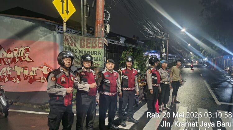 Patroli Cipta Kondisi Polsek Johar Baru Antisipasi Tawuran dan Gangguan Kamtibmas Dini Hari