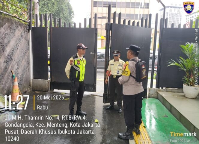 
					Bhabinkamtibmas Gondangdia Sambangi Kantor Bawaslu RI, Pengamanan Gedung Diperketat