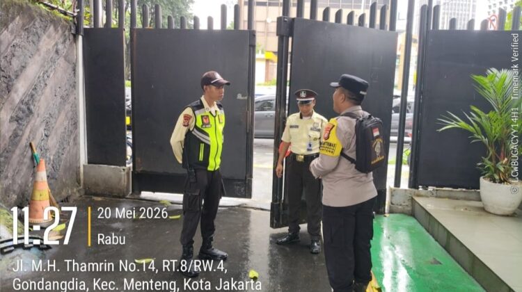 Bhabinkamtibmas Gondangdia Sambangi Kantor Bawaslu RI, Pengamanan Gedung Diperketat