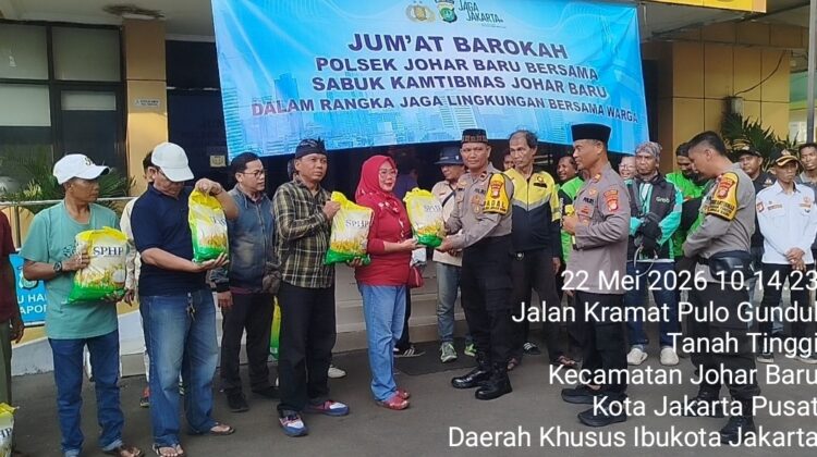Jumat Barokah, Polsek Johar Baru dan Sabuk Kamtibmas Perkuat Kepedulian serta Soliditas Keamanan Wilayah
