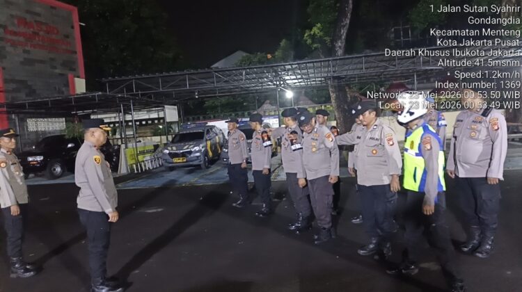 Wakapolsek Metro Menteng Pimpin Apel Razia Stasioner, Polsek Metro Menteng Siaga Cegah Kriminalitas Malam