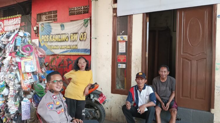 Bhabinkamtibmas Perkuat Cooling System, Warga Kampung Rawa Diajak Jaga Lingkungan Tetap Aman