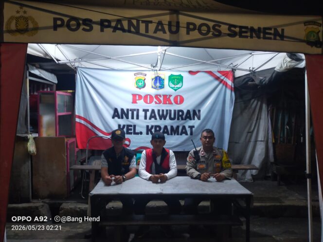 
					Bhabinkamtibmas Kramat Sambangi Pos Anti Tawuran Kramat Pulo, Koordinasi Antisipasi Gangguan Kamtibmas