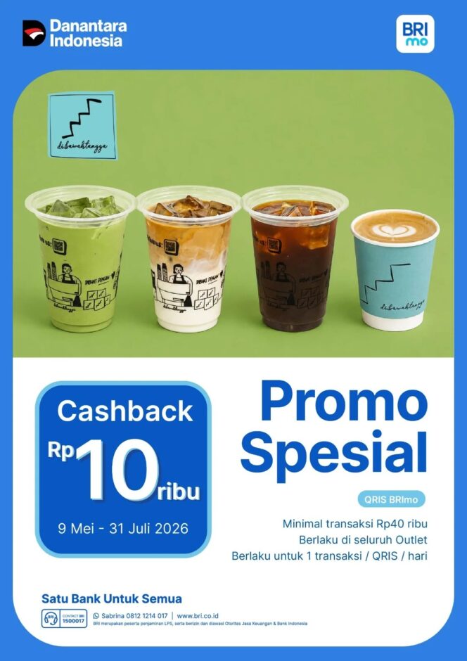 
					BRI BO Radio Dalam Hadirkan Promo Cashback QRIS BRImo di Gerai Kopi Dibawah Tangga