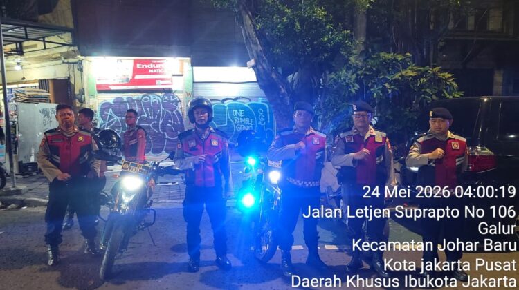PATROLI STRONG POIN POLSEK JOHAR BARU, ANTISIPASI 3C DAN TAWURAN WARGA