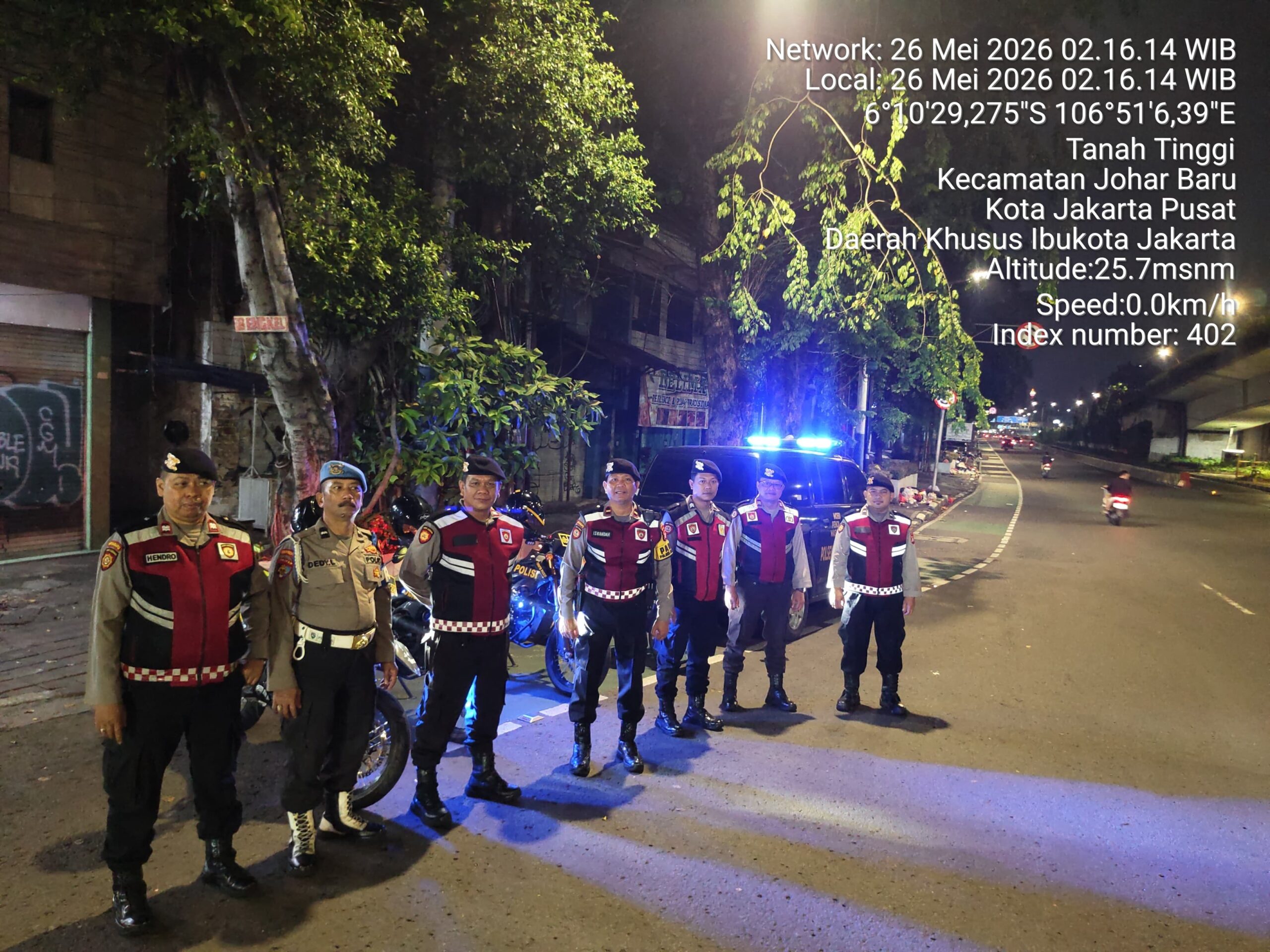 Patroli Strong Point Dini Hari, Polsek Johar Baru Antisipasi 3C dan Tawuran Warga
