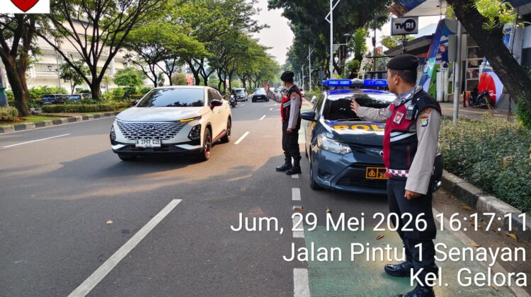 Patko 1053 Gelar Strong Point di Depan TVRI Senayan, Antisipasi Kejahatan Jalanan dan Kepadatan Lalu Lintas