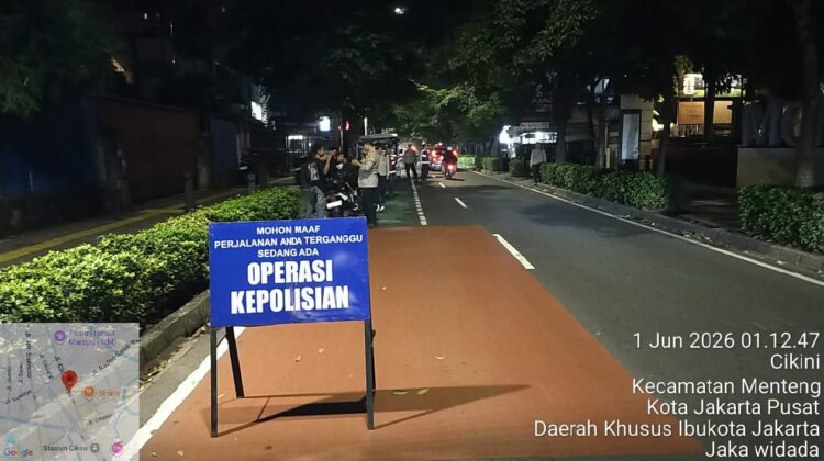 Razia Malam di Cikini Raya, Polsek Metro Menteng Tindak Delapan Kendaraan Tanpa Kelengkapan Surat