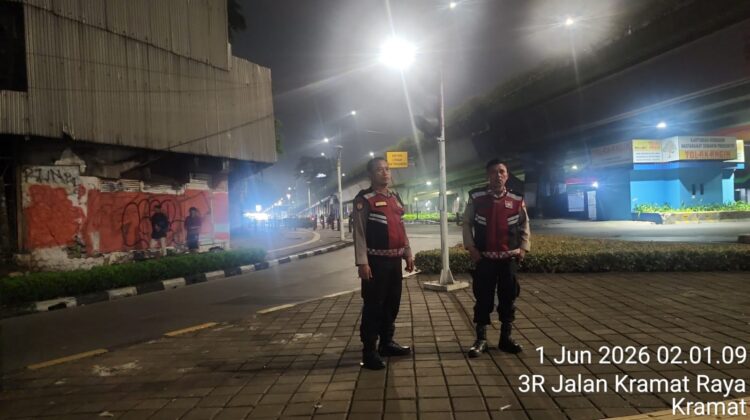 Patroli Strong Point Polsek Senen di Simpang Lima, Antisipasi Tawuran dan Begal