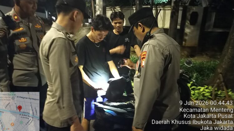 Cipkon Menteng Digelar, Razia Kendaraan di Jalan Latuharhari Antisipasi Kriminalitas Malam
