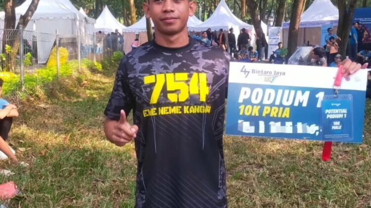 Pratu Firman Nofal Persembahkan Emas untuk Yonif 754 Kostrad di Bintaro Jaya 10K
