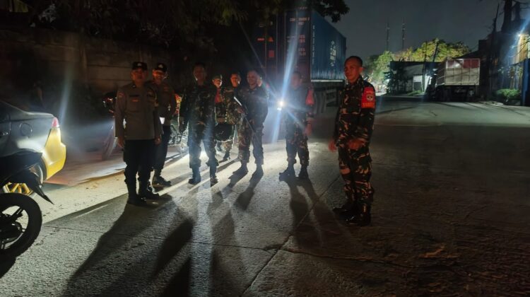 Koramil 10/Sepatan Gelar Patroli Gabungan Bersama Polsek, Cegah Aksi Begal Di Malam Hari