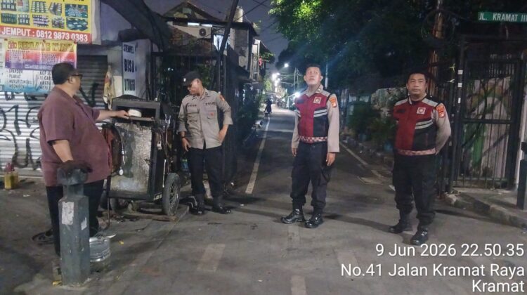 Tiga Pilar Senen Gelar Apel Cipta Kondisi dan Patroli Malam, Antisipasi Gangguan Kamtibmas