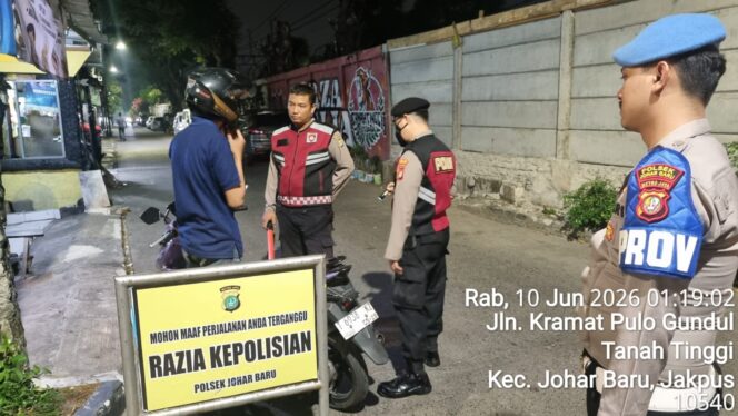 
					Tengah Malam Bergerak, Polsek Johar Baru Persempit Ruang Gerak Pelaku Kejahatan Jalanan