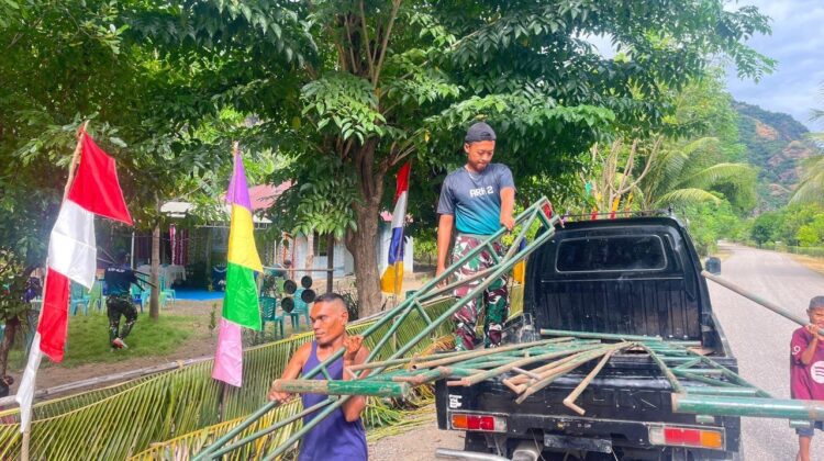 Tenda Digelar, Doa Memancar: Satgas Pamtas Yonarhanud 2 Kostrad Dukung Kegiatan Keagamaan Warga