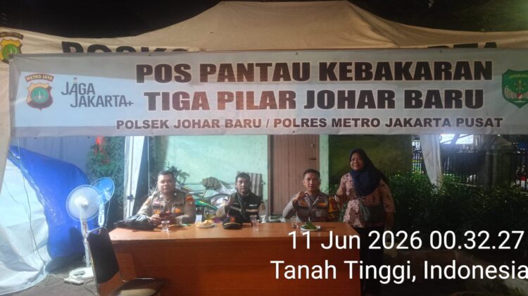 Pos Terpadu Tiga Pilar Hadir Beri Pengamanan dan Pelayanan bagi Korban Kebakaran di Tanah Tinggi