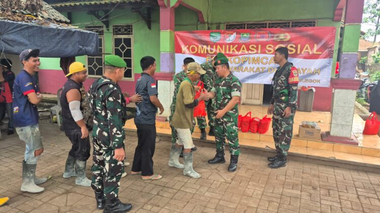 Komunikasi Sosial Forkopimcam, Koramil Legok Bagikan 50 Paket Sembako