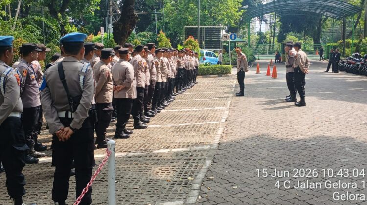 Apel Pengamanan Aksi Unjuk Rasa dan Kegiatan Masyarakat, Polsek Johar Baru Siagakan 105 Personel