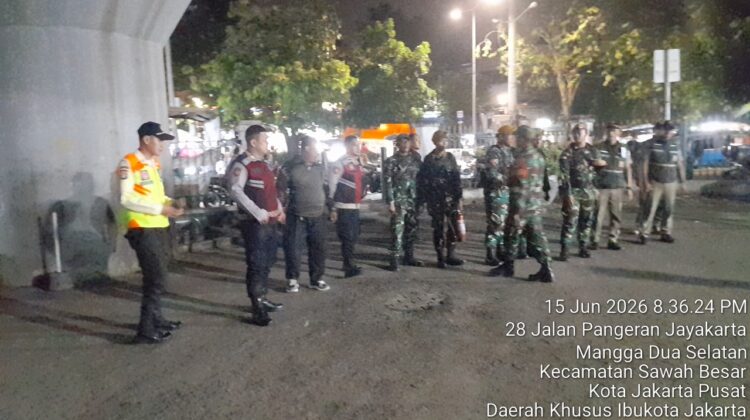 Patroli Komduk Gabungan Tiga Pilar Sawah Besar” Perkuat Cegah Gangguan Kamtibmas