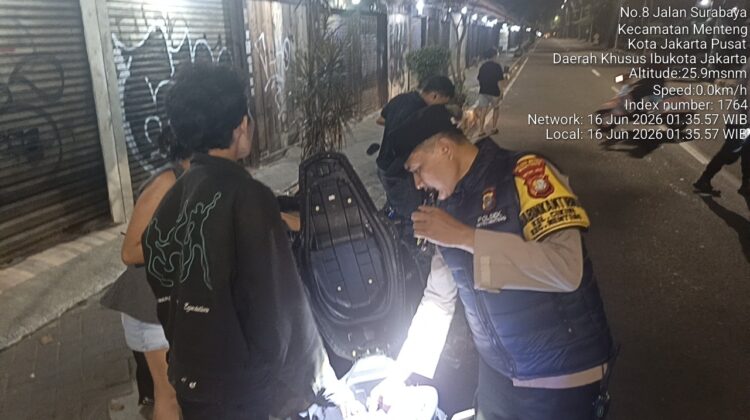 Razia Malam di Jalan Surabaya, Tiga Motor Tanpa Surat Terjaring Operasi Cipkon Menteng