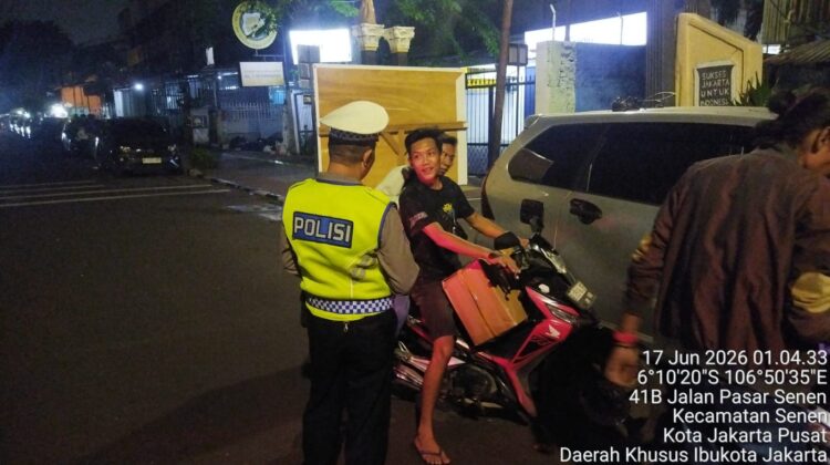 Polsek Senen Gelar Razia Stasioner, Satu Motor Diamankan dalam Operasi Cipta Kondisi