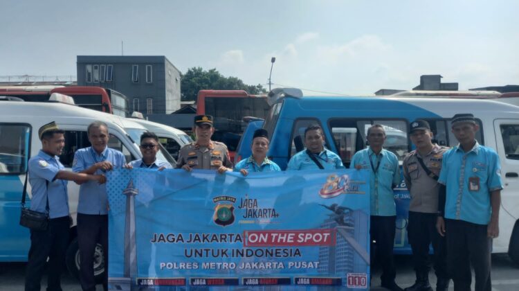 Polsek Senen Gandeng Komunitas Pengemudi Jak Lingko, Ajak Jaga Kamtibmas di Terminal Senen