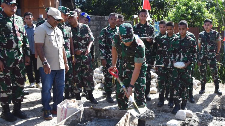 Pangdam XVII/Cenderawasih Pimpin Peletakan Batu Pertama Jembatan Garuda Merah Putih di Mimika