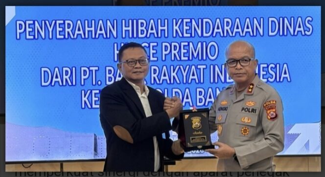 
					BRI Region 8 Jakarta 3 melalui BRI Kanca Serang Serahkan Hibah Kendaraan Dinas kepada Polda Banten