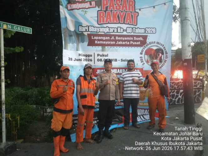 
					Sambut HUT Bhayangkara ke-80, Polsek Johar Baru Sosialisasikan Pasar Sembako Murah untuk Warga