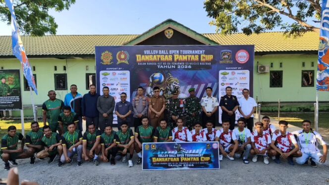 
					Satgas Yonarmed 12 Kostrad Buka Turnamen Voli Dansatgas Pamtas Cup 2026