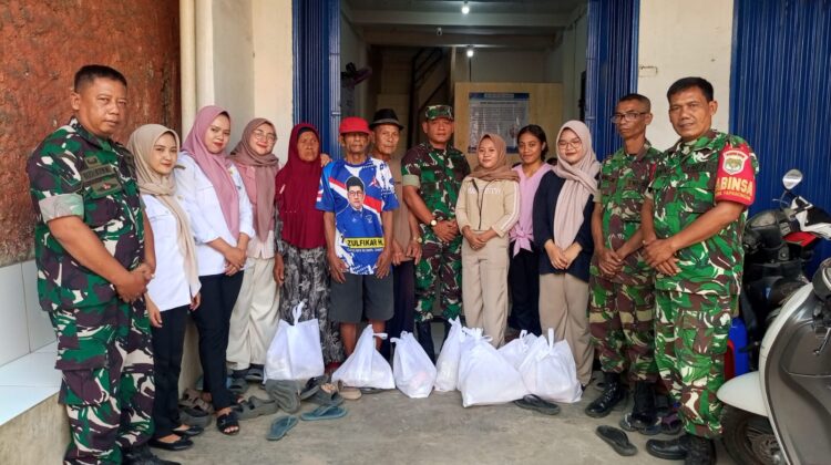 Danramil Panongan Gelar Baksos Kesehatan dan Bagikan 50 Paket Sembako
