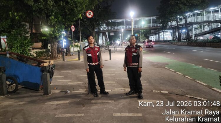 Polsek Senen Gelar Patroli dan Ploting Strong Point Jelang Pagi, Antisipasi Tawuran dan Kejahatan Jalanan