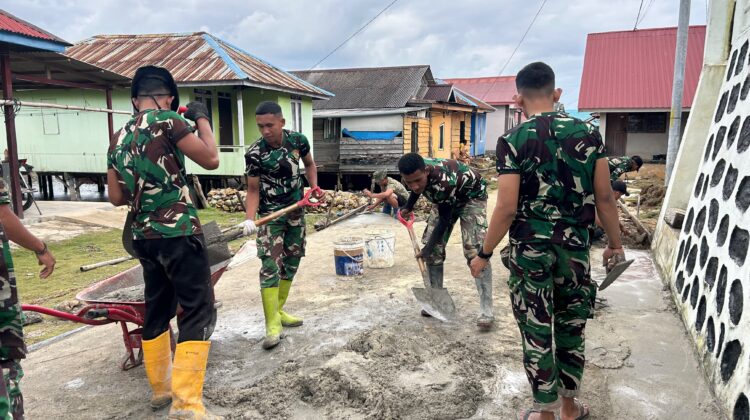 Pengecoran Rabat Jalan di Desa Polewali Terus Berlanjut, Satgas TMMD dan Warga Percepat Pembangunan