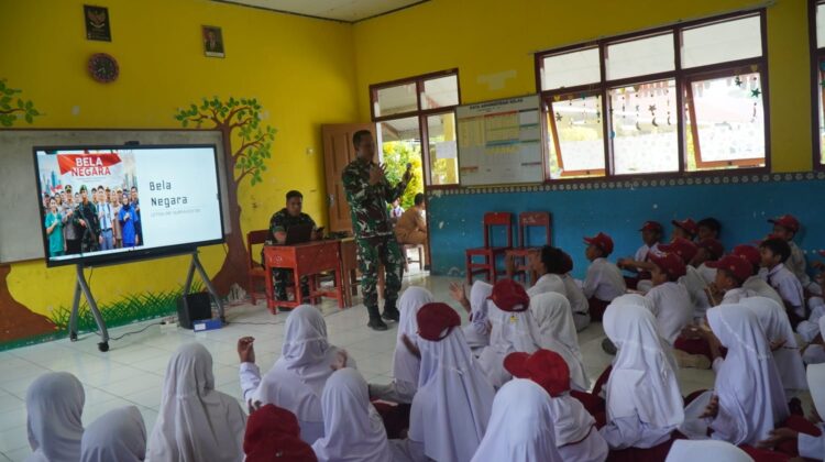 Satgas TMMD Ke-129 Kodim 1311/Morowali Berikan Penyuluhan Bela Negara kepada Pelajar SDN Umbele