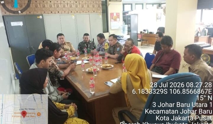 Tiga Pilar dan Tokoh Lingkungan Perkuat Kolaborasi, Rapat Kelembagaan Bahas Kamtibmas di Johar Baru