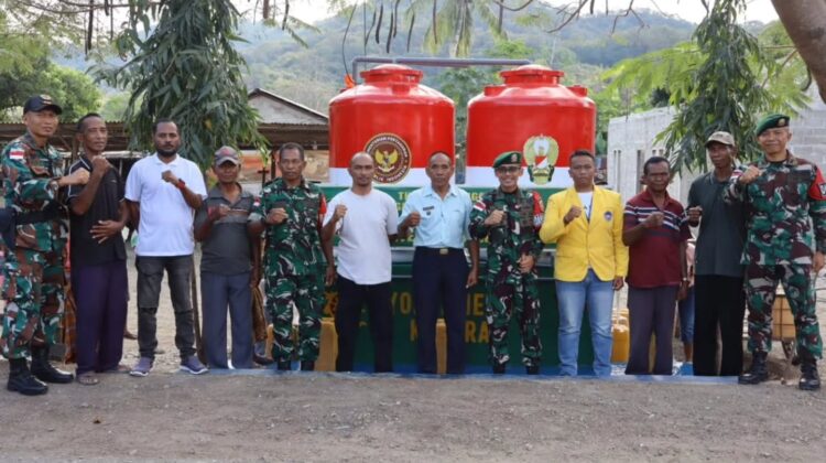 TNI Manunggal Air, Yonarmed 12 Kostrad Hadirkan Air Bersih bagi Warga Perbatasan Belu