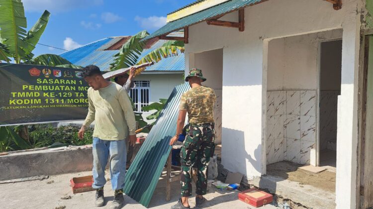 Pembangunan MCK Masjid Quba Desa Umbele Masuki Tahap Pengecatan dan Pemasangan Tegel Kamar Mandi