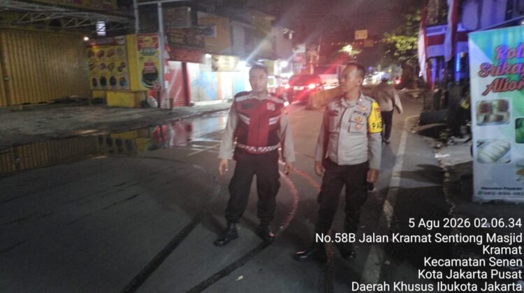 Patroli Samapta Polsek Senen Perkuat Strong Point, Antisipasi Tawuran dan Begal di Sejumlah Titik Rawan