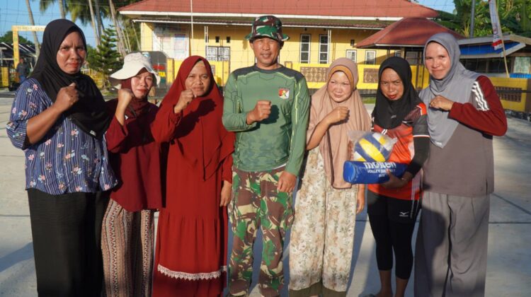 Perwakilan Ibu PKK Desa Pulau Dua Ucapkan Terima Kasih atas Bantuan Sarana Olahraga dari Satgas TMMD