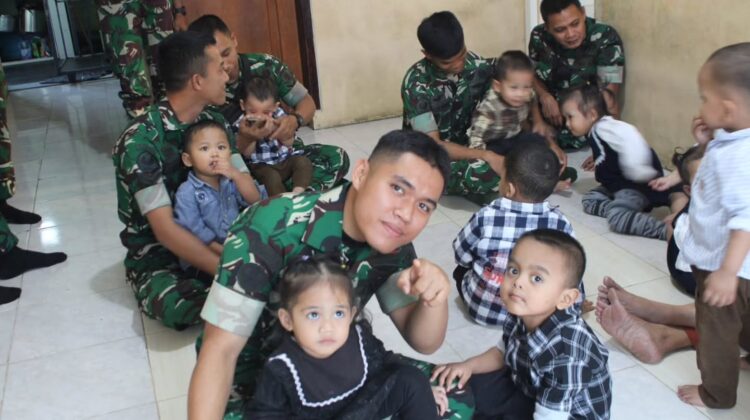 Wujud Syukur HUT Ke-70, Yonarhanud 2 Kostrad Berbagi Kasih dengan Panti Asuhan KNDJH Malang