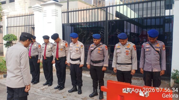 Polri Gelar Apel Kesiapan Pengamanan Pidato Kenegaraan dan Pembacaan RUU di Pintu DPR Dalam LHK