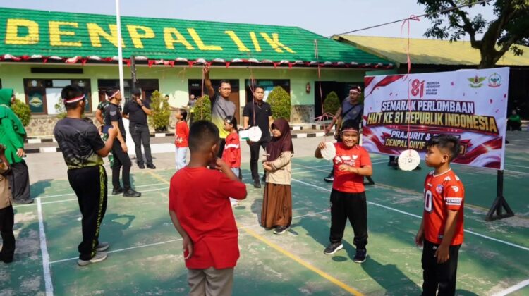 Semarak HUT ke-81 RI, Keluarga Besar Denpal Divif 1 Kostrad Perkuat Kebersamaan