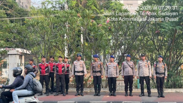 Apel Pengamanan Pidato Kenegaraan HUT RI dan Pembacaan RUU, Polri Siapkan Personel di Pintu DPR Rel Palmerah