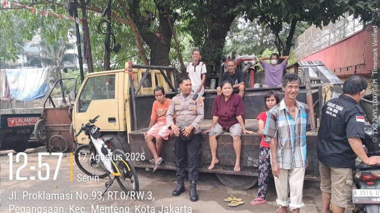 Patroli Wilayah Kapolsubsektor Pegangsaan Kawal Semarak HUT RI ke-81, Cegah Tawuran