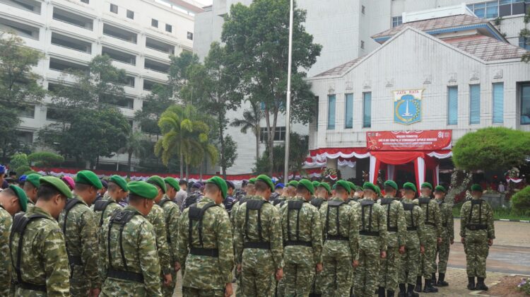 Kodim 0502/JU Ikuti Upacara HUT ke-81 RI Bersama Forkopimko Plus Jakarta Utara