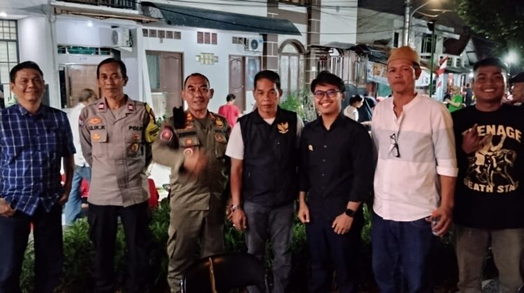 Patroli Tiga Pilar Pantau Tasyakuran HUT ke-81 RI di Senen, Jakarta Pusat