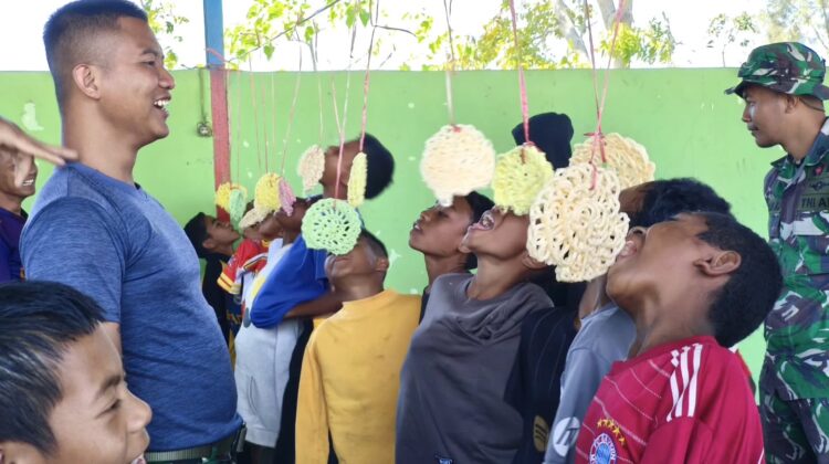 Semarak HUT RI ke-81, Satgas Pamtas Yonarhanud 2 Kostrad Gelar Lomba Anak di Perbatasan NTT