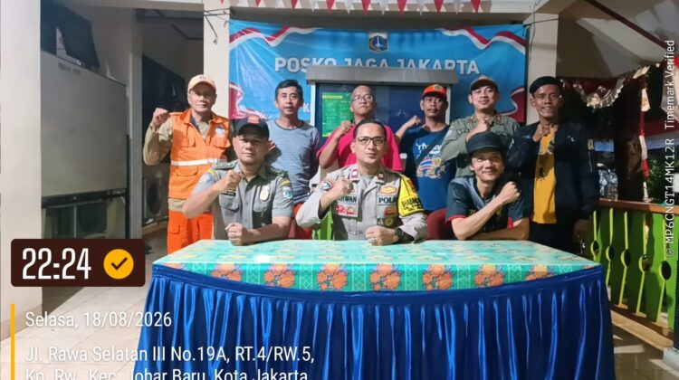 Posko Jaga Jakarta Kampung Rawa Aktif, Polisi dan Tiga Pilar Perkuat Patroli Malam
